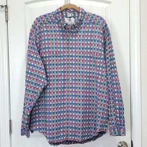 Vintage The Territory Ahead Quilted Patchwork Button Down Mens Shirt,  Size Xl